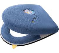 WANGSHAOWEI Copri Tavoletta WC Cuscino for WC con Cerniera Set di tappetini for Multicolore in Flanella Custodia for Sgabello Calda e Morbida Copri Coperchio for Bagno(1-Blue)
