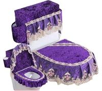 WANGSHAOWEI Copri Tavoletta WC Cuscino for WC con Cerniera Tipo di Cuscino for Bordo Verticale Set Tre Pezzi a Forma U Gonna Orlo in Pizzo Coperture Invernali for la casa(Color-12)