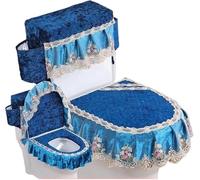 WANGSHAOWEI Copri Tavoletta WC Cuscino for WC con Cerniera Tipo di Cuscino for Bordo Verticale Set Tre Pezzi a Forma U Gonna Orlo in Pizzo Coperture Invernali for la casa(Color-13)