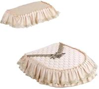 WANGSHAOWEI Copri Tavoletta WC Cuscino for WC con Cerniera Tipo di Tappetino for Ricamato 3D Copri Bordo Volant in Pizzo Cuscini universali Spessi Stile(Color-06)
