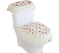 WANGSHAOWEI Copri Tavoletta WC Tipo di Cerniera Cuscino for Toilette Set Tre Pezzi for in Pizzo Cerniera Antiscivolo in Velluto Dorato Copertura for Sgabello a Forma U for Uso Domestico(Color-06)