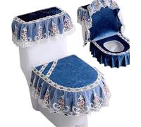 WANGSHAOWEI Copri Tavoletta WC Tipo di Cerniera Cuscino for WC 3 Pezzi/Set Coprisedile for Serbatoio dell'Acqua Coprisgabelli for Staccabile Vestiti(Color-13)