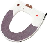 WANGSHAOWEI Copri Tavoletta WC Tipo di Cerniera Cuscino for WC Coprisedile for con Morbido Caldo Invernale Tappetino Universale for Uso Domestico Impermeabile for Quattro Stagioni(Light Grey)