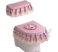 WANGSHAOWEI Copri Tavoletta WC Tipo di Cerniera Cuscino for WC Coprisedile for Serbatoio dell'Acqua Bagno Domestico Panno Staccabile(Pink)