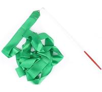 WANGSHAOWEI Nastro Ginnastica Ritmica Bambina Nastri da Danza 10 Colori Streamer for Balletto Asta Rotante Colorati for Palestra Arte Ritmica Allenamento Ginnastica Artistica Nastro Danza(Dark Green)