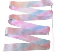 WANGSHAOWEI Nastro Ginnastica Ritmica Bambina Nastri da Danza 2/4M Nastro Ginnastica colorato Multifunzione Ginnastica Ritmica Danza Scintillante for Allenamento di Artistica(Pink 4M)