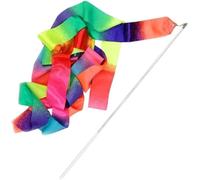 WANGSHAOWEI Nastro Ginnastica Ritmica Bambina Nastri da Danza Asta volteggiante Ginnastica Ritmica Streamer for Balletto Professionale Leggero 2m 4m Nastro Puntelli for Prestazioni(2m-White Handle)