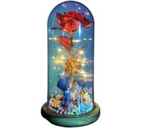 WANGSHAOWEI Rosa Eterna Rosa di Vetro, Fiore Rosa for Sempre eterna in Fiori Artificiali Natale for Decorazioni Regali Nozze for la casa(053)