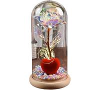 WANGSHAOWEI Rosa Eterna Rosa di Vetro, Rosa for Sempre Fiore Artificiale Copertura in Ornamenti eterni Fatti a Mano Decorazioni San Valentino/Compleanno(Clear)