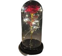 WANGSHAOWEI Rosa Eterna Rosa di Vetro, Rosa for Sempre incantata eterna con Lucine nella Cupola for Il Regalo San Valentino Natale(28)