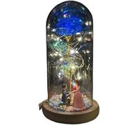 WANGSHAOWEI Rosa Eterna Rosa di Vetro, Rosa for Sempre incantata eterna con Lucine nella Cupola for Il Regalo San Valentino Natale(21)