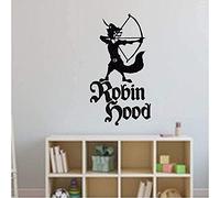 WANGSHUAIS Adesivi murali per la casa - Adesivi murali a Tema Robin Hood per camerette, Sale Giochi e Home Theater, Adesivi murali Rimovibili in Vinile Nero 34X62Cm