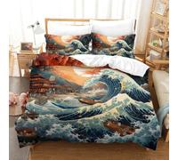 WANGSHUAIS Copripiumino Matrimoniale, Set Biancheria da Letto in Microfibra, 1 Copripiumino con Cerniera 2 federe 50x75 cm(A4,260x220cm)