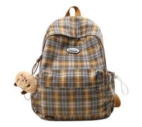 WANGSHUO Borsa Donna sac À Dos décontracté Motif Plaid, Jour Polyvalent De Grande Capacité, Scolaire Trajet Léger pour Hommes Et Femmes