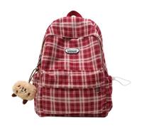 WANGSHUO Borsa Donna sac À Dos décontracté Motif Plaid, Jour Polyvalent De Grande Capacité, Scolaire Trajet Léger pour Hommes Et Femmes