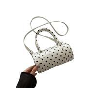 WANGSHUO Borse Donna Borsa A Cilindro per Le Donne, Maniglia Superiore Lucida con Cinturino Rimovibile Abiti Casual di Incontri Giornalieri-white-20 5 * 10 5cm