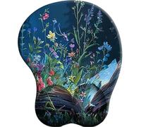 WANGWANGMIAO 3D Tappetino poggiapolsi per mouse da gioco, tappetino per mouse con supporto per il polso, tappetino per mouse ergonomico e antiscivolo, per computer ，Libri sui fiori selvatici
