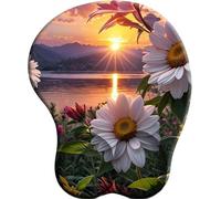 WANGWANGMIAO 3D Tappetino poggiapolsi per mouse e polso, tappetino per mouse da gioco con supporto per mouse ergonomico e antiscivolo, per computer ，Fiore del tramonto