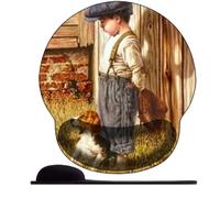 WANGWANGMIAO 3D Tappetino poggiapolsi per mouse e polso, tappetino per mouse da gioco con supporto per mouse ergonomico e antiscivolo, per computer ，Cane da fattoria