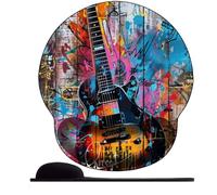 WANGWANGMIAO 3D Tappetino poggiapolsi per mouse e polso, tappetino per mouse da gioco con supporto per mouse ergonomico e antiscivolo, per computer ，Rapsodia di chitarra di strada