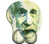 WANGWANGMIAO 3D Tappetino poggiapolsi per mouse ，tappetino per mouse con supporto per il polso, tappetino per mouse ergonomico per lavorare al computer e giocare ，Lo sguardo dello scienziato