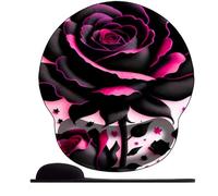 WANGWANGMIAO 3D Tappetino poggiapolsi per mouse ，tappetino per mouse con supporto per il polso, tappetino per mouse ergonomico per lavorare al computer e giocare ，Rosa rosa notte oscura