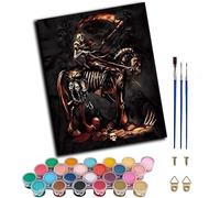 WANGWANGMIAO Dipingere con i numeri per adulti, Cavaliere della Morte Scheletro Cavaliere Cavallo Adulto Kit Tela Kit Tela Pittura a Olio Acrilico Fai da Te per Decorazione Murale di Casa Regalo 40,6