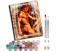 WANGWANGMIAO Dipingere da numeri adulti,Arte del corpo dell'angelo dell'uomo nudo,Pittura da numeri,Paint by Numbers,40X50cm tele pittura acrilica con 3 pennelli e pigmento acrilico,senza cornice