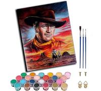 WANGWANGMIAO Dipingi coi numeri per adulti, ritratto di uomo a colori, cowboy occidentale, pittura con i numeri per bambini, kit per pittura a olio per decorazione da parete di casa, 50,8 x 40,6 cm