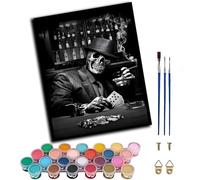 WANGWANGMIAO Dipingi coi numeri per adulti, scheletro morte, kit fai da te per pittura con i numeri, su tela, opera d'arte dipinta a mano, idea regalo, decorazione per la casa, 40,6 x 50,8 cm, senza