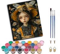 WANGWANGMIAO Dipingi con i numeri per adulti, cappello giallo ape, pittura con i numeri, kit fai da te per adulti per rilassarti e alleviare lo stress, regalo per la casa, 40,6 x 50,8 cm, senza