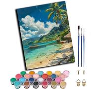 WANGWANGMIAO Dipingi con i numeri per adulti Coconut Beach, pittura con i numeri, kit di tela per adulti, pittura ad olio fai da te per rilassarsi e alleviare lo stress, decorazione per la casa