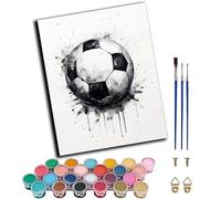 WANGWANGMIAO Dipingi con i numeri per adulti con inchiostro a forma di calcio, pittura con i numeri, kit fai da te per rilassarti e alleviare lo stress, regalo per la casa, 40,6 x 50,8 cm, senza