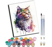 WANGWANGMIAO Dipingi con i numeri per adulti Gatto dei sogni ad acquerello, pittura con i numeri, kit fai da te per adulti per rilassarsi e alleviare lo stress, regalo per la casa, 40,6 x 50,8 cm