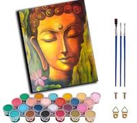 WANGWANGMIAO Kit di pittura con i numeri, 40 x 50 cm, arte religiosa buddista, pittura acrilica fai da te, per adulti, con pennelli, lente d'ingrandimento formato biglietto, senza cornice