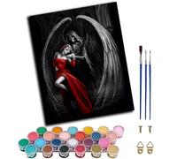 WANGWANGMIAO Kit per dipingere con i numeri, per adulti, motivo: coppia di scheletri, ragazza morte, 01, fai da te, pittura con numeri, tela di lino, regali per la decorazione della casa, senza