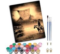 WANGWANGMIAO Paint by Numbers-Color - Kit per pittura a olio su tela fai da te con ritratto di cowboy occidentale, per adulti e principianti, con pennelli e pigmento acrilico, 40,6 x 50,8 cm, senza