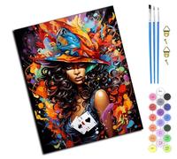 WANGXIAO Dipingere da numeri adulti,DIY pittura con numeri kit,Quadri per numeri di pigmento acrilico,Decorazione per la casa Regalo,40x50cm,Rapsodia colorata,Senza cornice