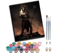 WANGXIAO Dipingi coi numeri per adulti, per dipingere con i numeri, kit per pittura a olio per decorare le pareti della casa, 50,8 x 40,6 cm, dio egiziano Anubi, senza cornice