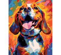 WANGXIAO Dipingi con i numeri per adulti, kit fai da te per pittura a olio, 40,6 x 50,8 cm, regali disegnati a mano, cane beagle colorato, senza cornice