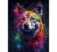 WANGXIAO Dipingi con i numeri per adulti, kit fai da te per pittura a olio con pennelli e pigmento acrilico, regali decorativi per pittura su tela, 40,6 x 50,8 cm, ritratto animale colorato, lupo