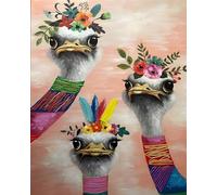 WANGXIAO Dipinto da Numeri per Adulto,DIY Paint by Numbers con vernice acrilica per la decorazione della casa, 40 x 50 cm, tre alpaca della tribù, senza cornice
