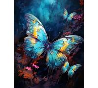 WANGXIAO Kit per pittura fai da te con i numeri, per adulti e principianti, 40 x 50 cm, pittura a olio per la decorazione delle pareti della casa, regali dipinti a mano, giungla blu morfo, senza