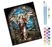 WANGXIAO Pittura dai Numeri per Adulto,Kit di pittura a Numero,Con Pennelli Pittura di Pigmento Acrilico,Creativi Regalo,40x50cm,Santo Custode,senza cornice