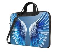 Wangxyozdp Borsa a tracolla per computer portatile con stampa ala d'angelo borsa messenger notebook con tasca accessori 13/14/15,6 pollici, Nero , 13 inch