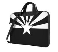 Wangxyozdp Borsa a tracolla per computer portatile con stampa bandiera dell'Arizona, con tasca per accessori, 13/14/15,6 pollici, Nero , 15.6 inch