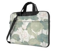 Wangxyozdp Borsa a tracolla per computer portatile con stampa di giglio nero, borsa messenger con tasca per accessori, 13/14/15,6 pollici, Nero , 15.6 inch