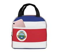 Wangxyozdp Borsa termica per il pranzo con stampa della bandiera del Costa Rica per donne e uomini borsa termica con tasca frontale