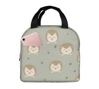 Wangxyozdp Borsa termica per il pranzo con stampa di molti ricci per donne e uomini, borsa termica con tasca frontale