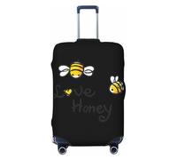 Wangxyozdp Copertura per bagagli da viaggio con stampa Bee Love Honey Cover protettiva per bagagli da 46-81 cm, Nero , S